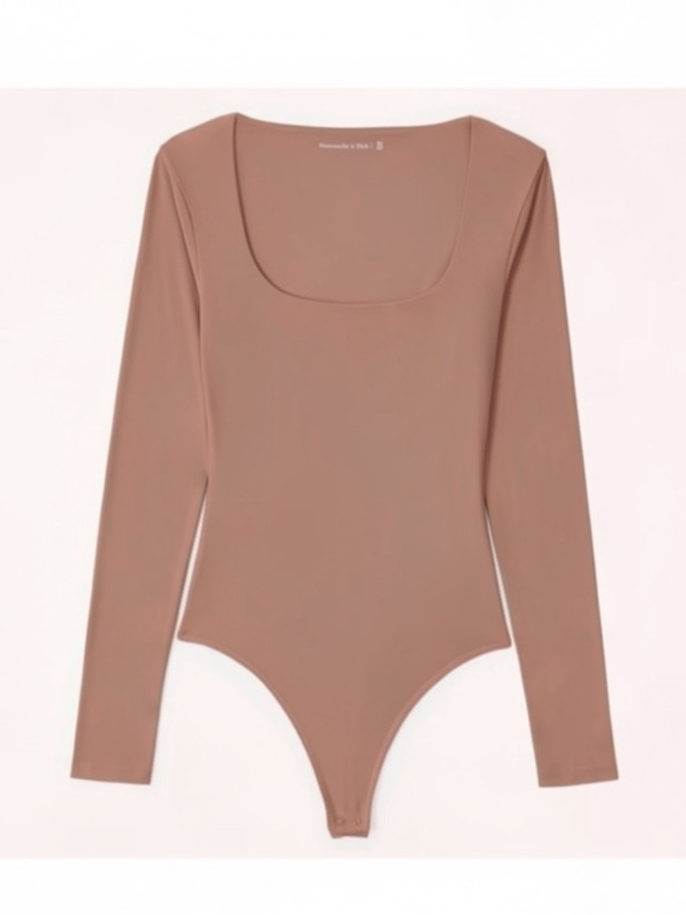 NWT Abercrombie & Fitch Soft AF Square Neck Bodysuit in Tan Size Small